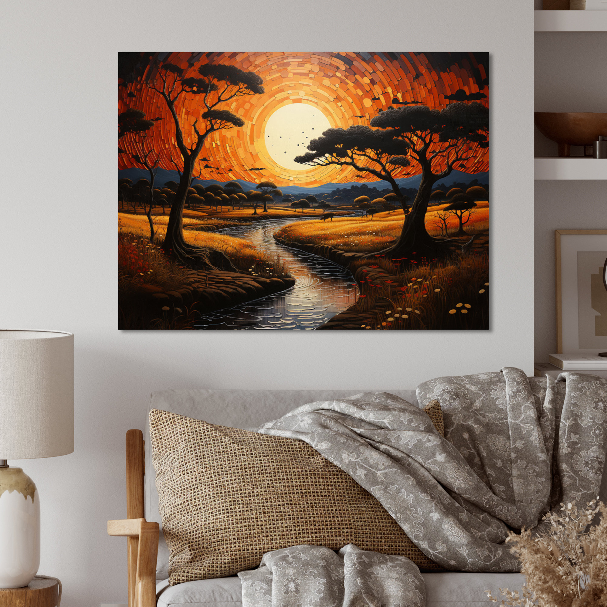 Millwood Pines African Tribal Sunset VI - African Tribal Metal Wall Art ...