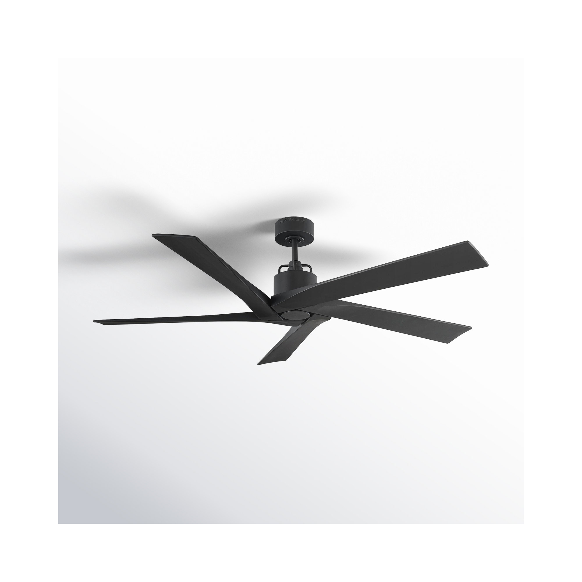 Adalai 70" 5 - Blade Standard Ceiling Fan with Remote Control, Midnight Black, 56" Wide