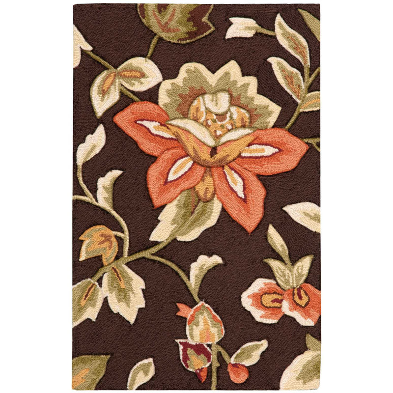 Tapis chocolat contemporain Karyn, Rectangle 1 pi 9 po x 2 pi 9 po