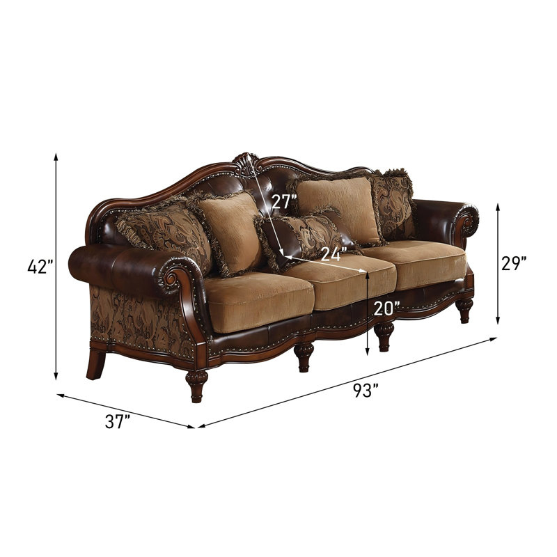 Canapé Vintage en chenille de bois massif