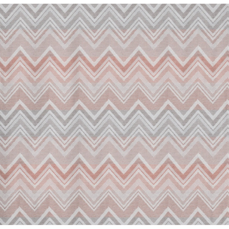 Kurtus Room Darkening Curtain Single Panel, 132cm Width x 175cm Drop, Pink/Light blue/Light grey