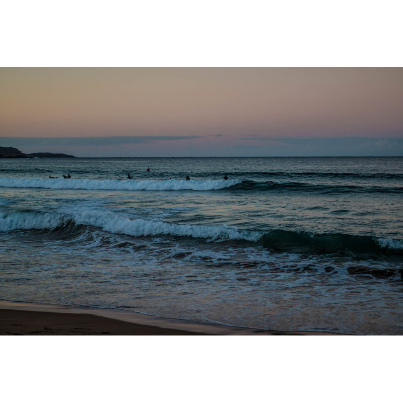 Dark Blue Beach Waves - Wrapped Canvas Print, 30cm H x 46cm W x 3.8cm D
