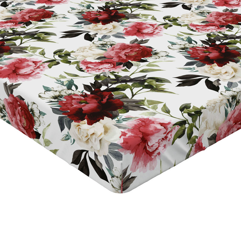Ensemble de 2 draps-housse Ambesonne Country aquarelle roses roses corail foncé