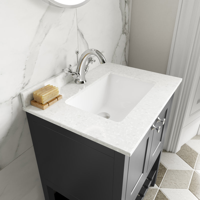 Bexley 820mm Single Bathroom Vanity with Integrated Vitreous China Basin, Cool Grey