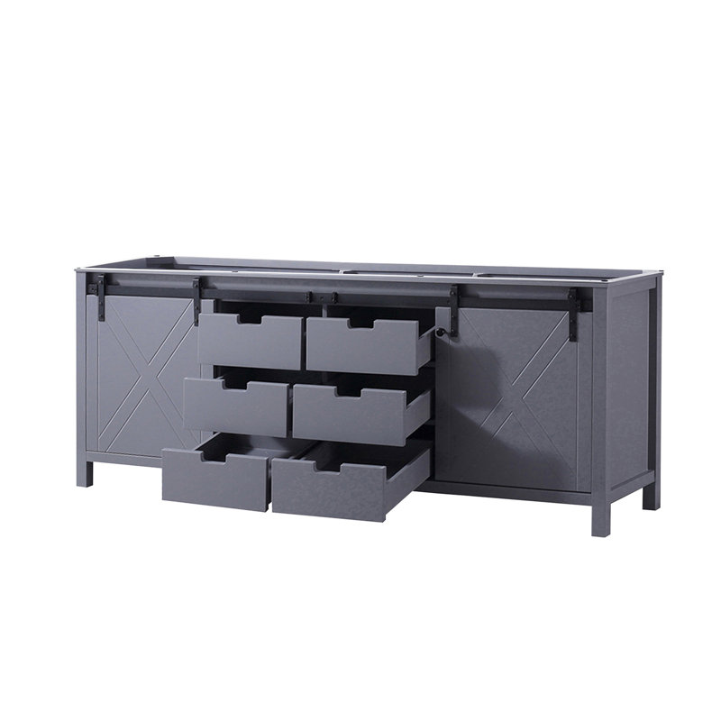 Meuble-lavabo double (armoire seulement), Gris foncé