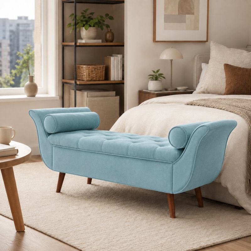 Banc de rangement Villance, Bleu