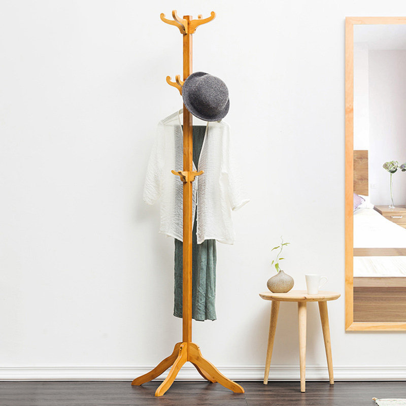 Solid Wood Freestanding 12 - Hook Coat Rack