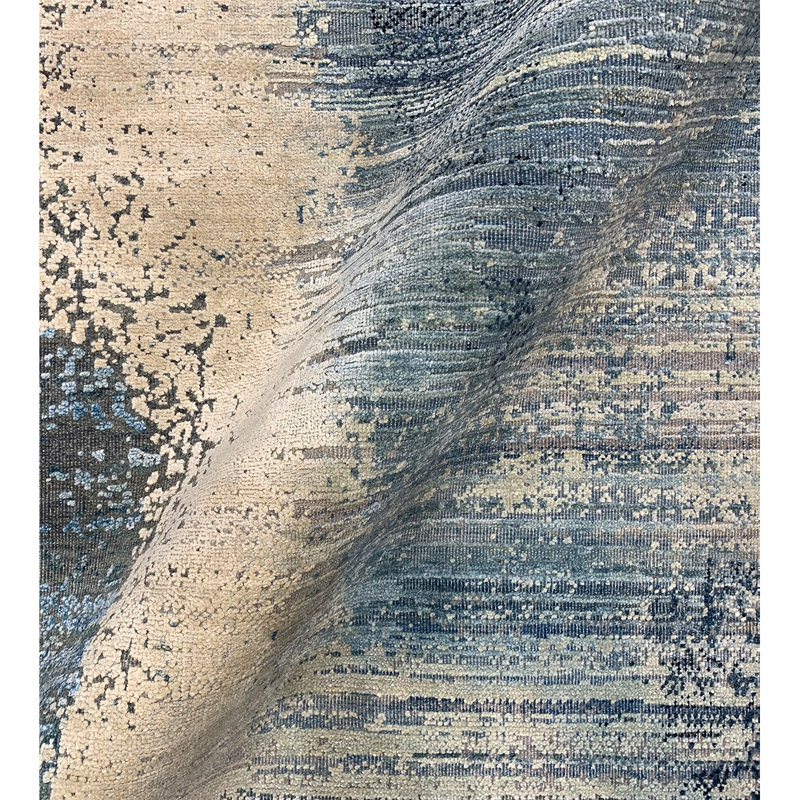 Canterbury Abstract Area Rug in Blue, Rectangle 10' x 14'