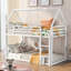 Lit superposé simple au-dessus de simple avec échelle intégrée, conception de maison de jeu fantaisiste pour les gens, structure en métal durable, garde-corps élevés et échelle convertible-1448949672