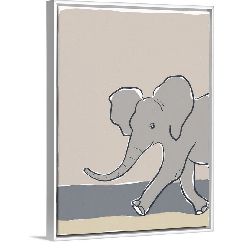 «Paradis Pastel Zoo III», reproduction sur toile, H 16 po x l 12 po x P 1,75 po, Cadre flottant blanc