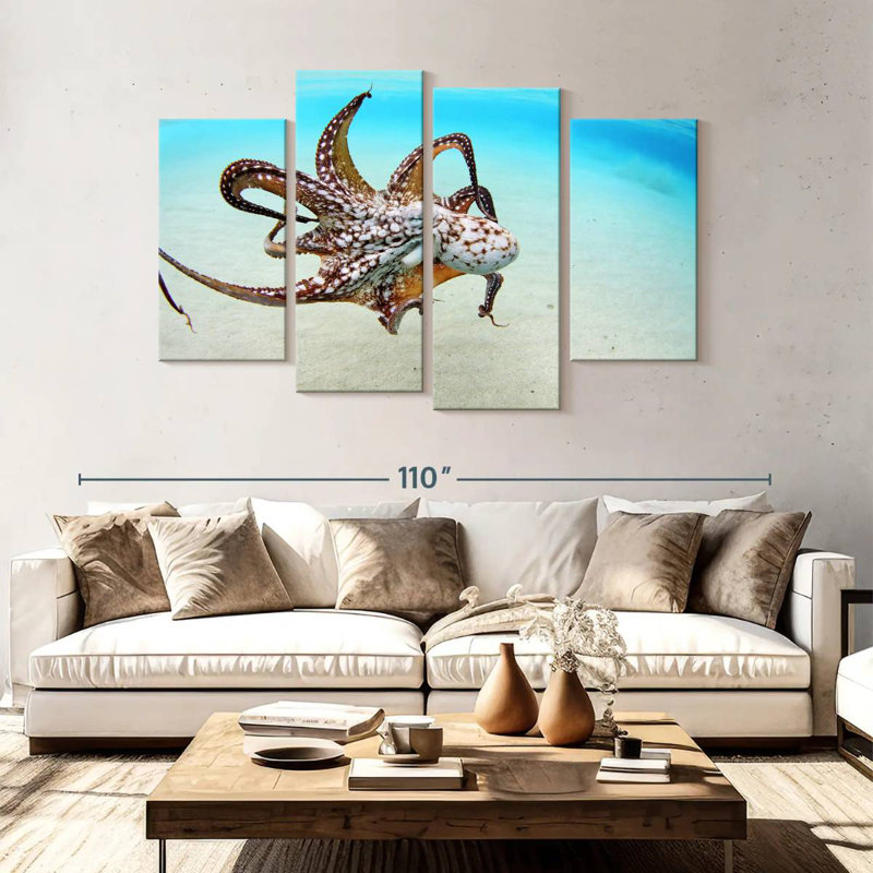 Brampt Wild Ocean Octopus, 54" H x 84" W