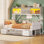 Daybed with High Bookcase & 6 Storage Drawers, 76.4"L x 39"W x 60.6"H