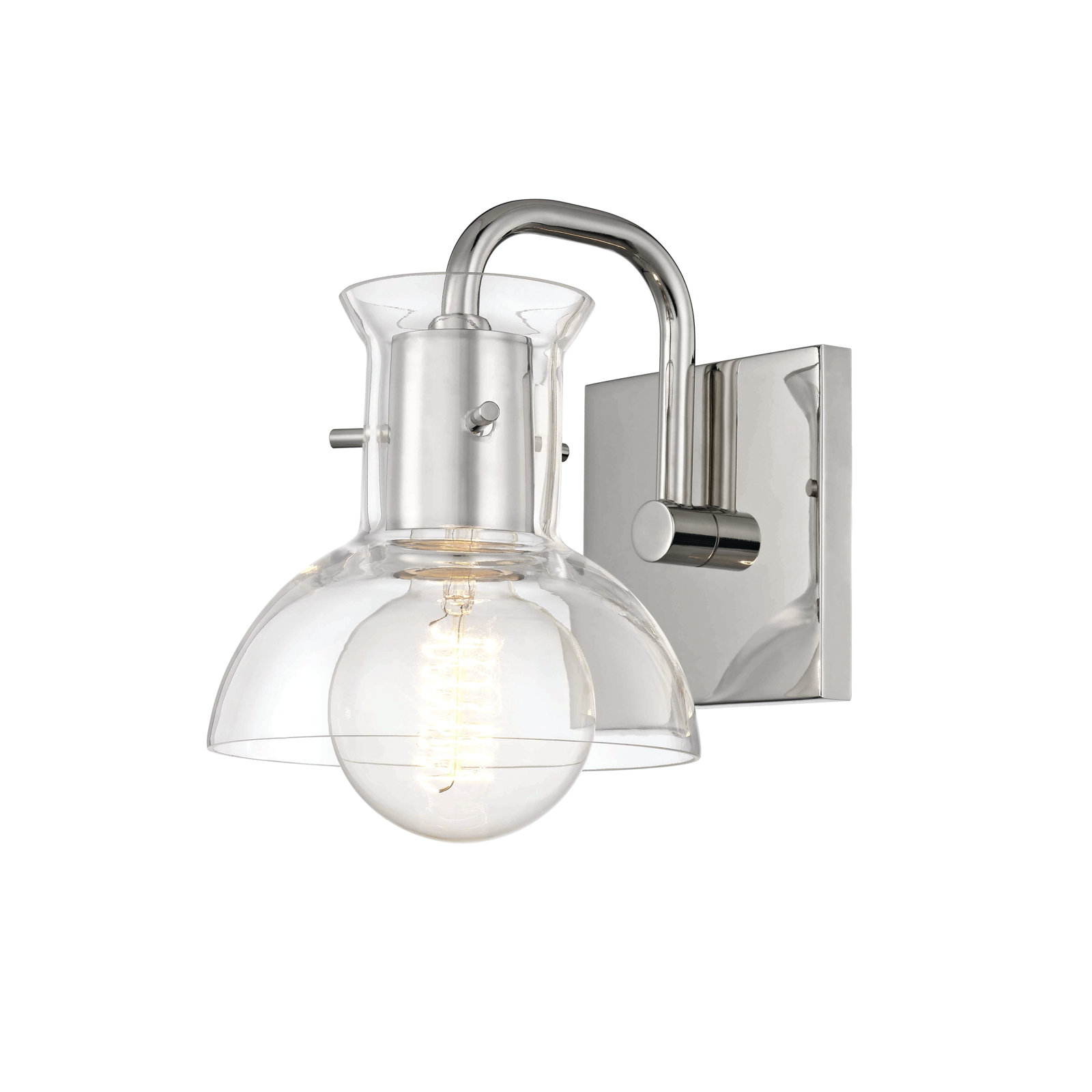 Luke Dimmable Bath Sconce, Polished Nickel