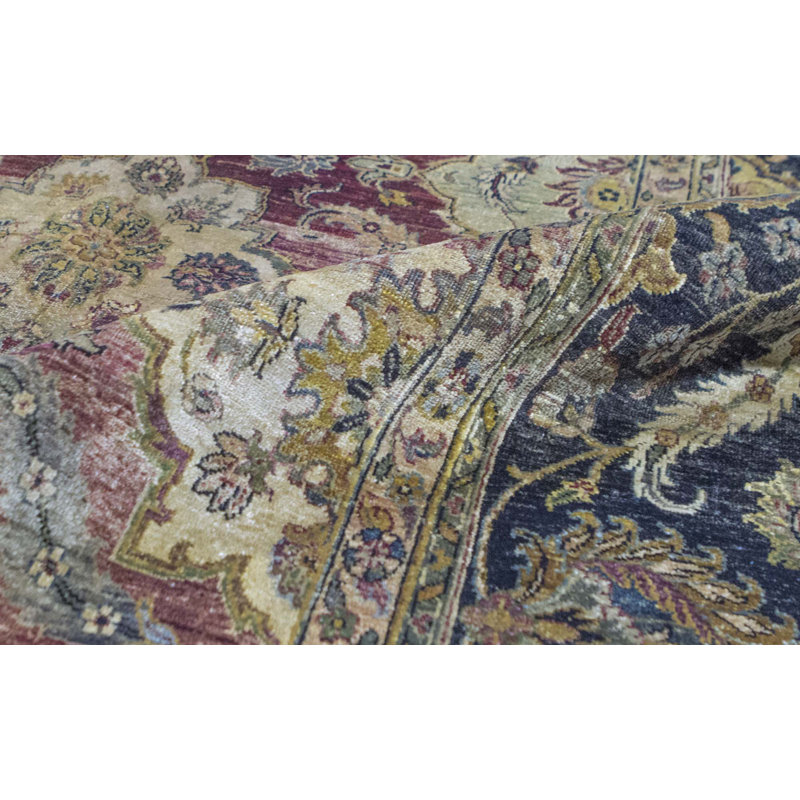Hand-Knotted High-Quality Red and Black Area Rug