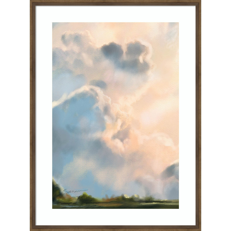 «Cloud I» par Miraval - impression encadrée, L 30 po x H 41 po x P 2 po, Cadre bronze