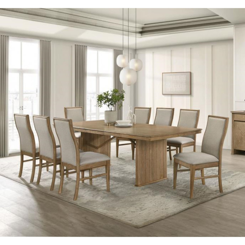 Acosta 9-piece Dining Table Set, 9 Pieces: Table, 8 Chairs