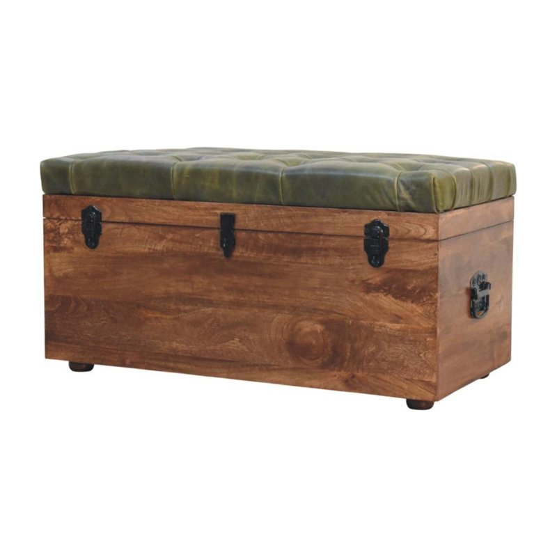 Banc de rangement en amande rôtie