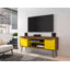 Meuble télé Bradley de 63 po de style Mid-Century moderne à 4 tablettes pour téléviseur de 60 po ou moins brun rustique-856465379