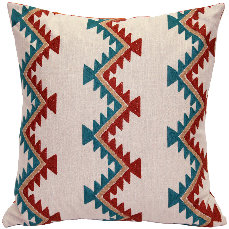 Coussin décoratif brodé Tulum, Orange
