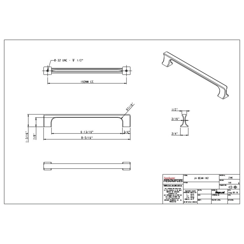 Sullivan Bar Pull, Polished Chrome, 3 3/4"
