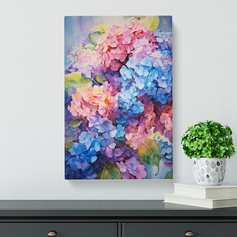 Hydrangea Action No.2 - Wrapped Canvas, 60cm H x 40cm W x 3cm D