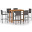 Fennia 6 - Person Acacia Patio Dining Set with Rectangular Table-61710305-61710308