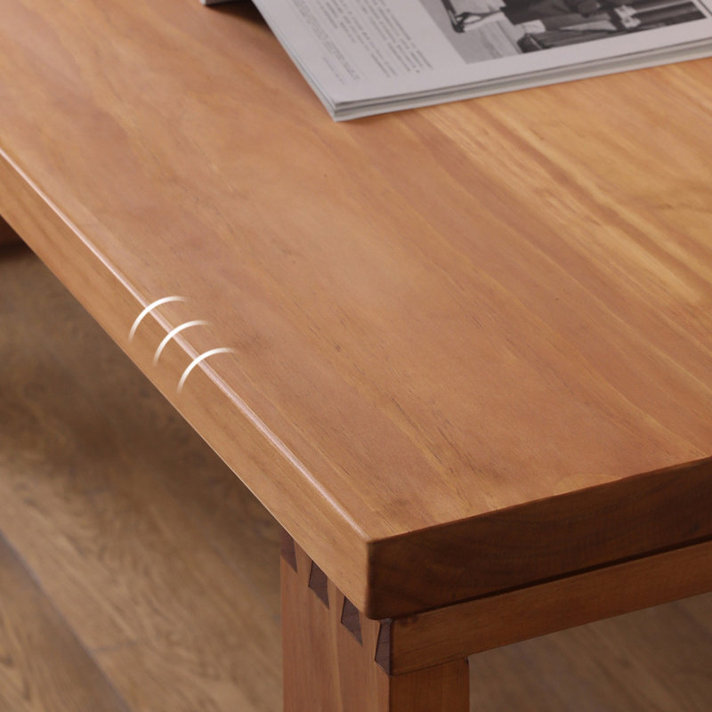 Thick Sturdy Cherry Solid Wood  Rectangle Desk, 29.52" H x 78.74" W x 31.49" D