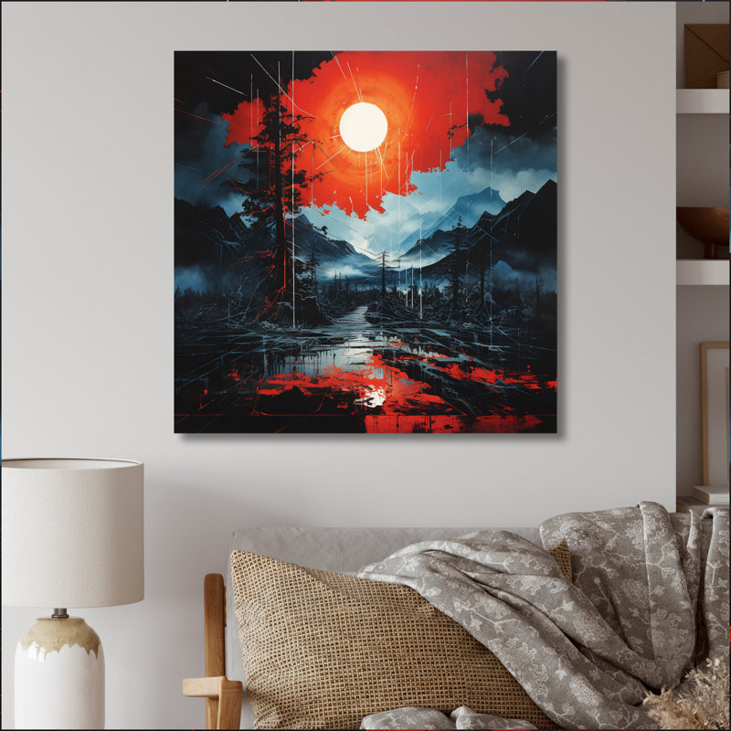 «Dramatic Lightning Nights III», reproduction sur toile, H 30 po x l 30 po x P 1 po, Toile tendue