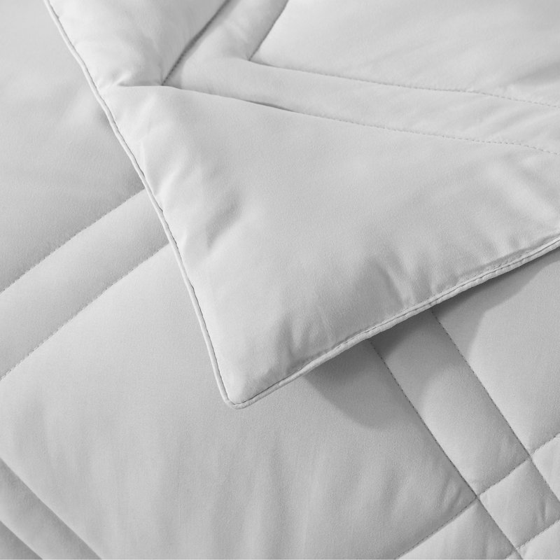 Polyester Box Stitch Comforter, Twin Comforter, Gray