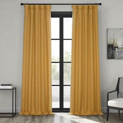 Ottis Faux Linen Room Darkening Curtain Panel 