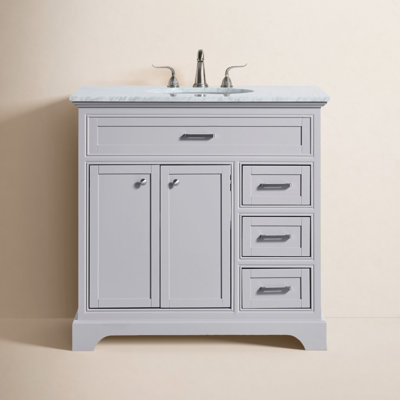 Hermes 36'' Single Bathroom Vanity with Marble Top