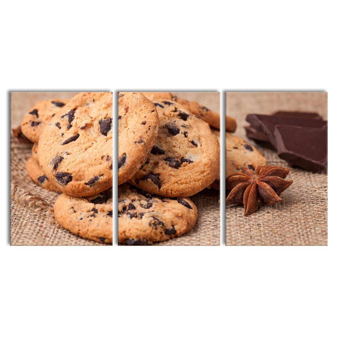 3-tlg. Leinwandbilder-Set Chocolate Chip Cookies