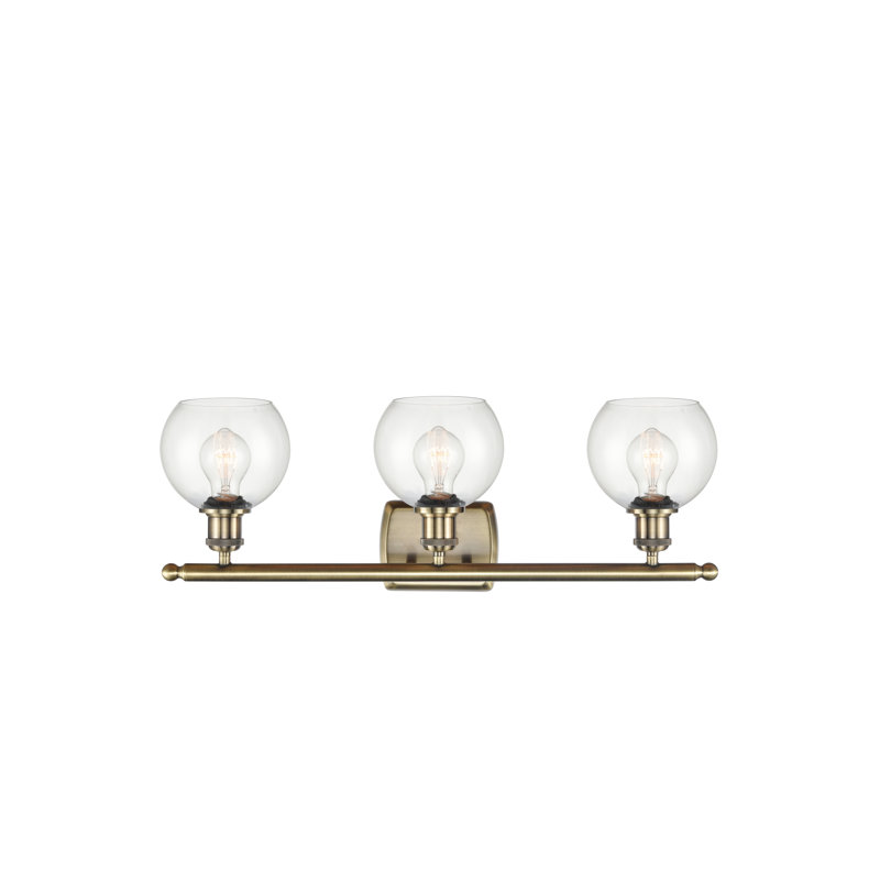 Cindi 3 - Light Vanity Light, Antique Brass, LED, Clear