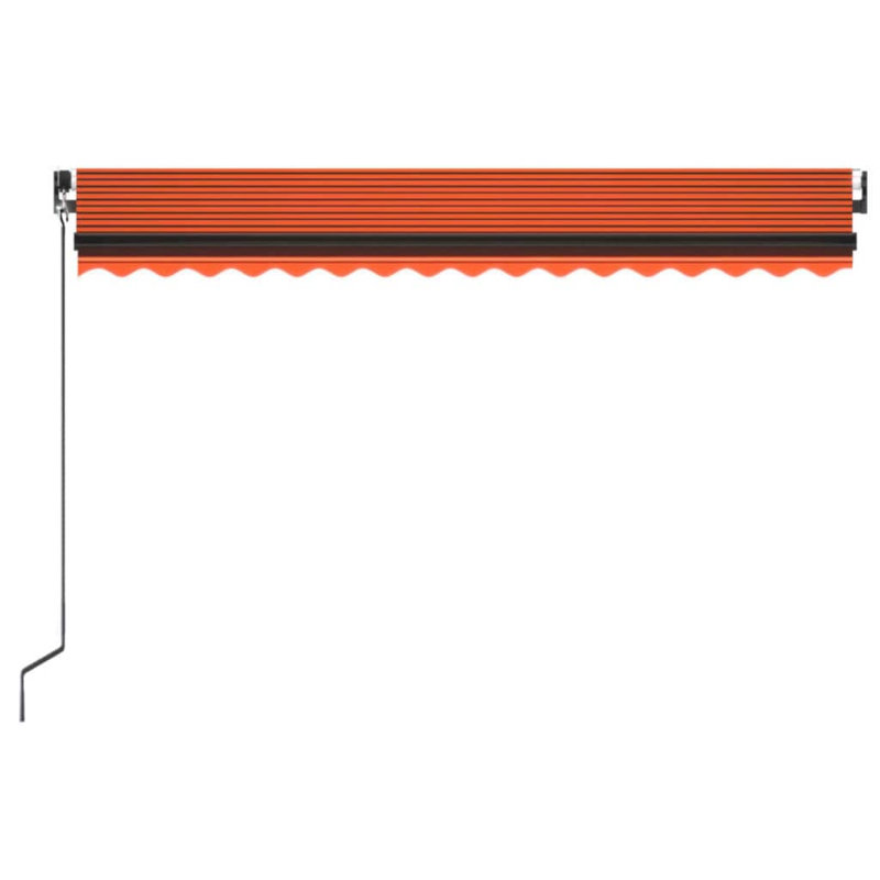 Dakota Fields 400cm W Polyester Orange/Brown Cover Retractable Patio Awning