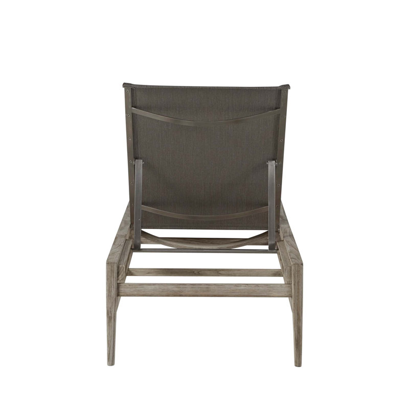 Coast Reclining Chaise Lounge, Oyster Teak/Gray Sling
