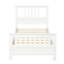 Lit plateforme simple en bois avec tête de lit et blanc - 10 lattes robustes, aucun sommier requis, assemblage facile