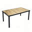 Ensemble de salle à manger d'extérieur 7 pièces, table en bois d'acacia avec trou pour parasol et chaises en osier pour jardin