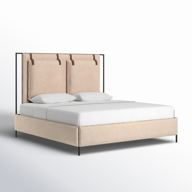 Leigh Upholstered Bed, King, Palm Ecru