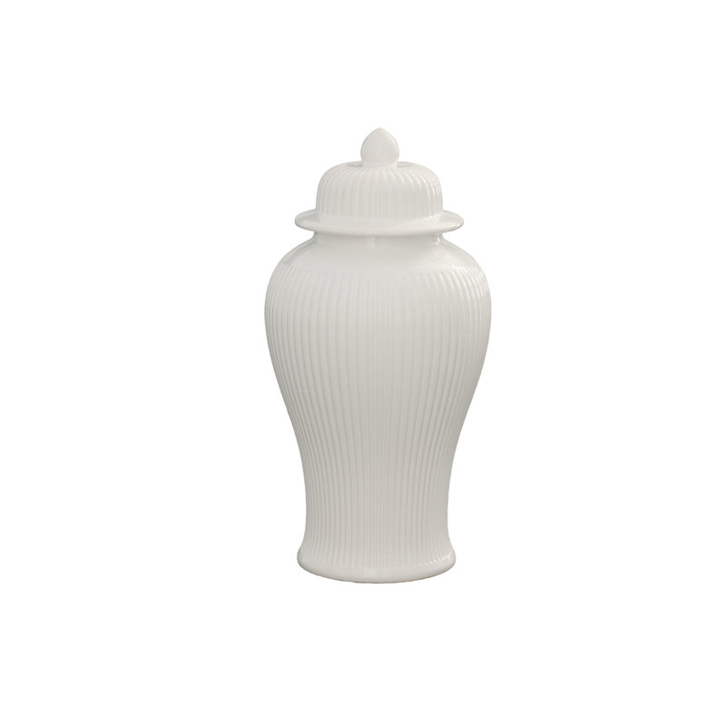 Ceramic Ginger/temple Jar Gloss Finish White