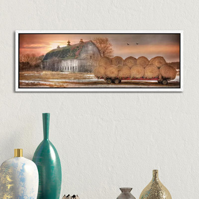 Sunset on the Far 1 Piece Panoramic Wall Art on Canvas