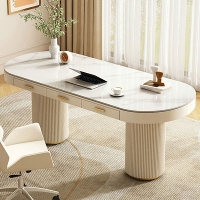 White Rectangular Slate desks