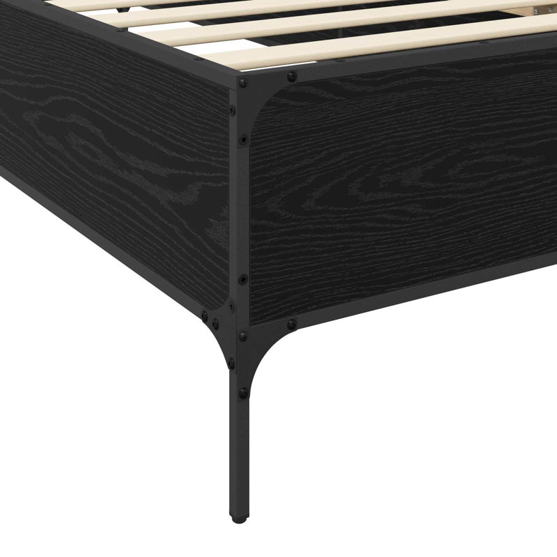 Bed Frame, Black Oak