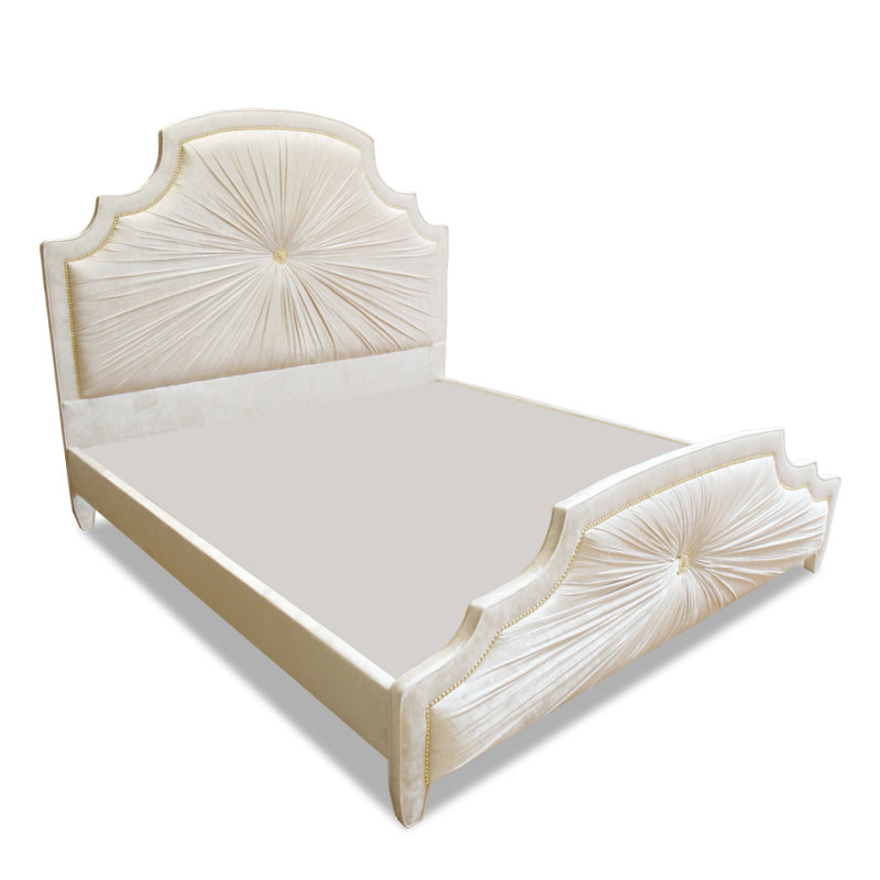 Dezi Upholstered Bed, Ivory, King