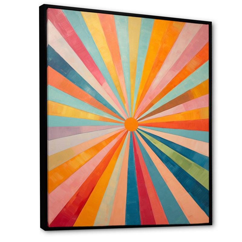 «Colorful Mid Century Optical Serenade I», reproduction d'art sur toile abstraite, H 44 po x l 34 po x P 1,5 po