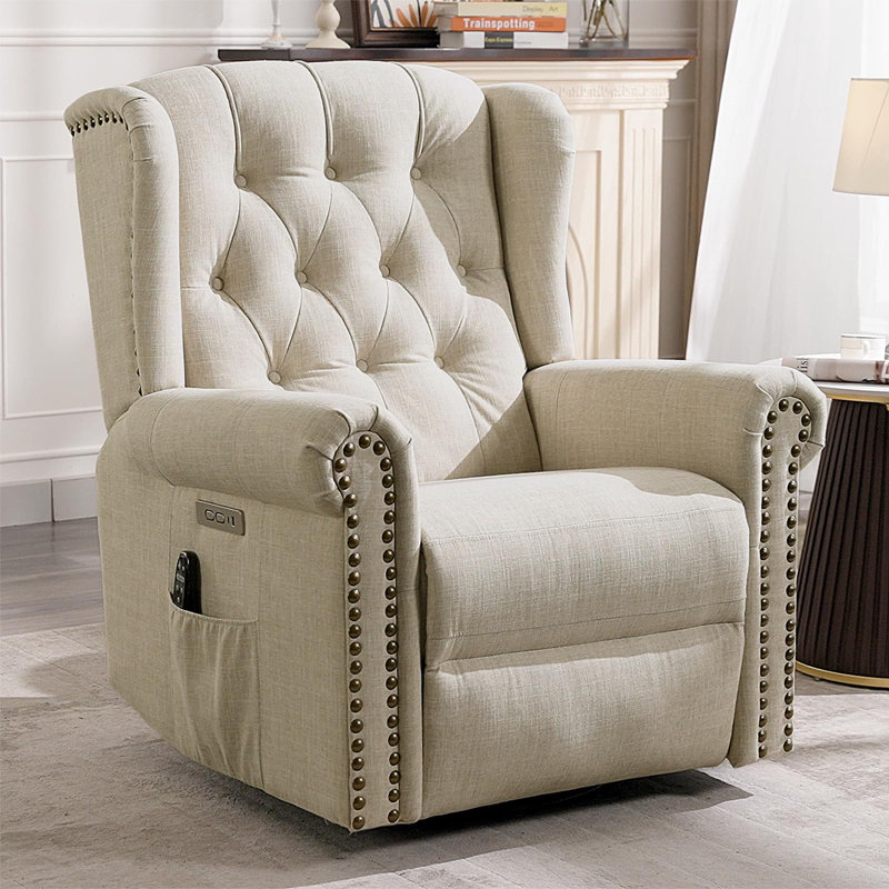 Fauteuil inclinable électrique berçant et oscillant Meetwarm, Beige