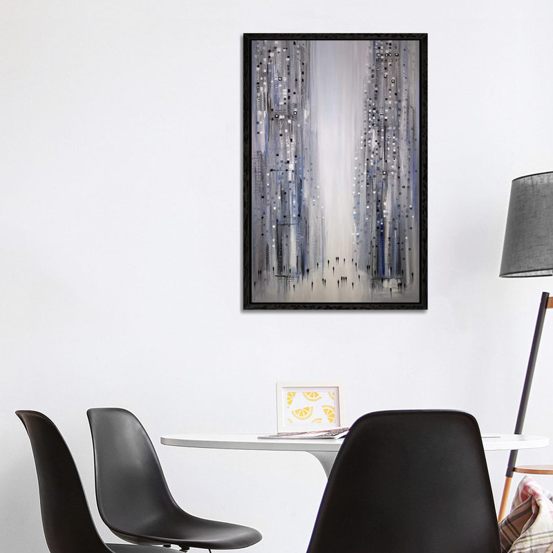 A City Dreaming by Ekaterina Ermilkina - Painting on Canvas, 101.6 cm H x 66.04 cm W, Black Framed