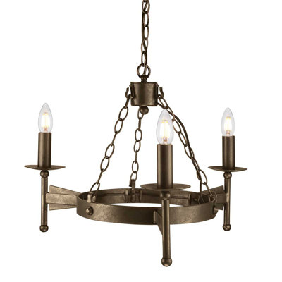 Cochere 3 - Light Waggon Wheel Chandelier
