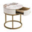 Table de chevet imperméable avec rangement - Table en pierre frittée ronde 19,68 po facile à assembler pour gagner du temps