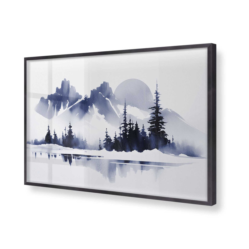 Imprimé Moonlit Mountain Majesty, H 25,25 po x l 37,25 po, Cadre photo simple en zinc patiné