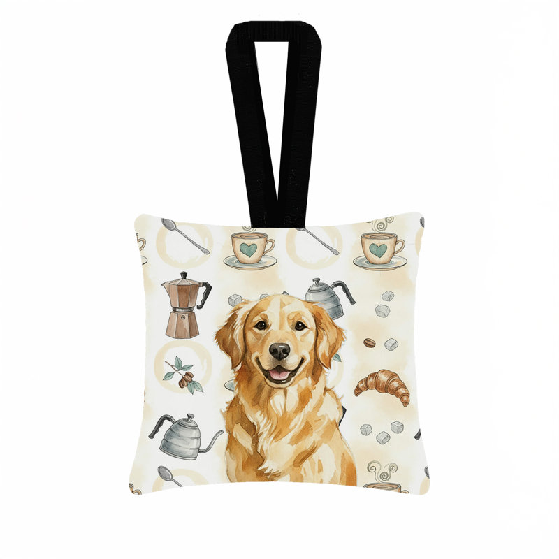 Ornement carré en tissu Golden Retriever, Golden retriever